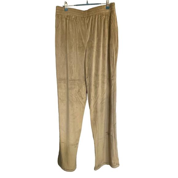 SKIMS Pants Kim Kardashian Velour Track High Rise Wide leg Lounge Gold Pockets M - Picture 2 of 12